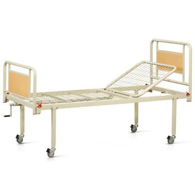 V12012 Κρεβάτι Νοσηλείας Χειροκίνητο με Μανιβέλα & Ρόδες